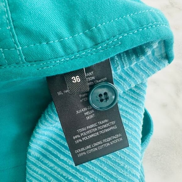 Isabel Marant Melva Corduroy Mini Skirt Turquoise Teal Blue Size 36 / XS - Picture 5 of 7